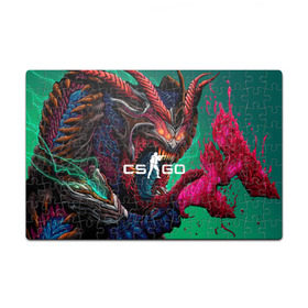 Пазл магнитный 126 элементов с принтом CS GO hyper beast skin в Екатеринбурге, полимерный материал с магнитным слоем | 126 деталей, размер изделия —  180*270 мм | beast | counterstike | csgo | hyper | hyperbeast | m4a1s | steam | винтовка | контра | кс | ксго | шмотки