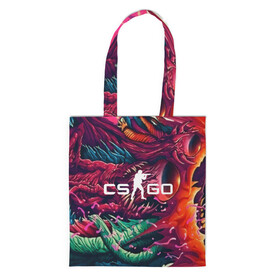 Шоппер 3D с принтом CS GO  hyper beast skin в Екатеринбурге, 100% полиэстер | Плотность: 200 г/м2; Размер: 34×35 см; Высота лямок: 30 см | beast | counterstike | csgo | hyper | hyperbeast | m4a1s | steam | винтовка | контра | кс | ксго | шмотки