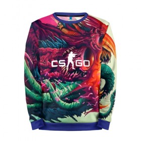 Мужской свитшот 3D с принтом CS GO hyper beast skin в Екатеринбурге, 100% полиэстер с мягким внутренним слоем | круглый вырез горловины, мягкая резинка на манжетах и поясе, свободная посадка по фигуре | beast | counterstike | csgo | hyper | hyperbeast | m4a1s | steam | винтовка | контра | кс | ксго | шмотки