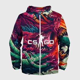 Мужская ветровка 3D с принтом CS GO hyper beast skin в Екатеринбурге, 100% полиэстер | подол и капюшон оформлены резинкой с фиксаторами, два кармана без застежек по бокам, один потайной карман на груди | beast | counterstike | csgo | hyper | hyperbeast | m4a1s | steam | винтовка | контра | кс | ксго | шмотки