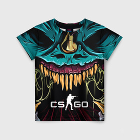 Детская футболка 3D с принтом CS GO  hyper beast skin в Екатеринбурге, 100% гипоаллергенный полиэфир | прямой крой, круглый вырез горловины, длина до линии бедер, чуть спущенное плечо, ткань немного тянется | beast | counterstike | csgo | hyper | hyperbeast | m4a1s | steam | винтовка | контра | кс | ксго | шмотки