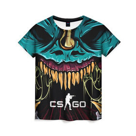 Женская футболка 3D с принтом CS GO hyper beast skin в Екатеринбурге, 100% полиэфир ( синтетическое хлопкоподобное полотно) | прямой крой, круглый вырез горловины, длина до линии бедер | beast | counterstike | csgo | hyper | hyperbeast | m4a1s | steam | винтовка | контра | кс | ксго | шмотки