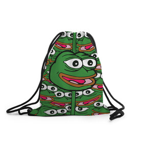 Рюкзак-мешок 3D с принтом Good / Sad frog  в Екатеринбурге, 100% полиэстер | плотность ткани — 200 г/м2, размер — 35 х 45 см; лямки — толстые шнурки, застежка на шнуровке, без карманов и подкладки | bad | dab | frog | good | kek | pepe | sad | кек | лягушка | мем | мемы | пепе | со смыслом | фрог
