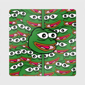 Магнит виниловый Квадрат с принтом Good / Sad frog в Екатеринбурге, полимерный материал с магнитным слоем | размер 9*9 см, закругленные углы | bad | dab | frog | good | kek | pepe | sad | кек | лягушка | мем | мемы | пепе | со смыслом | фрог