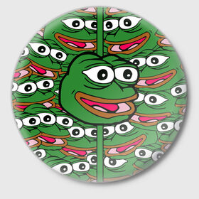 Значок с принтом Good / Sad frog в Екатеринбурге,  металл | круглая форма, металлическая застежка в виде булавки | Тематика изображения на принте: bad | dab | frog | good | kek | pepe | sad | кек | лягушка | мем | мемы | пепе | со смыслом | фрог