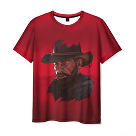 Мужская футболка 3D с принтом Red Dead Redemption в Екатеринбурге, 100% полиэфир | прямой крой, круглый вырез горловины, длина до линии бедер | Тематика изображения на принте: dead | gamer | john | marston | rdr | red | redemption | rockstar | shooter | western | вестерн | джон | марстон | шутер