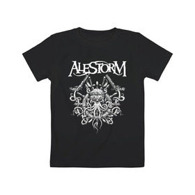 Детская футболка хлопок с принтом Alestorm в Екатеринбурге, 100% хлопок | круглый вырез горловины, полуприлегающий силуэт, длина до линии бедер | alestorm | metal | группы | метал | музыка | пауэр метал | рок | фолк метал | хэви метал