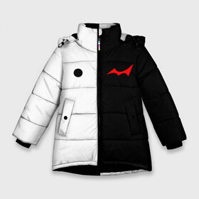 Зимняя куртка для девочек 3D с принтом MONOKUMA Eyes в Екатеринбурге, ткань верха — 100% полиэстер; подклад — 100% полиэстер, утеплитель — 100% полиэстер. | длина ниже бедра, удлиненная спинка, воротник стойка и отстегивающийся капюшон. Есть боковые карманы с листочкой на кнопках, утяжки по низу изделия и внутренний карман на молнии. 

Предусмотрены светоотражающий принт на спинке, радужный светоотражающий элемент на пуллере молнии и на резинке для утяжки. | ahegao | anime | bear | blood | danganronpa | derector | despair | girls | happy | havoc | manga | monokuma | panda | red | robot | trigger | ultra | аниме | ахегао | директор | кровь | манга | медведь | монокума | панда | робот