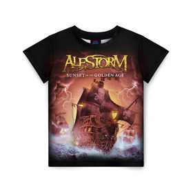 Детская футболка 3D с принтом Alestorm в Екатеринбурге, 100% гипоаллергенный полиэфир | прямой крой, круглый вырез горловины, длина до линии бедер, чуть спущенное плечо, ткань немного тянется | alestorm | metal | группы | метал | музыка | пауэр метал | рок | фолк метал | хэви метал