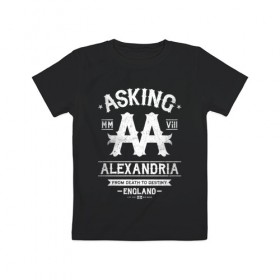 Детская футболка хлопок с принтом Asking Alexandria в Екатеринбурге, 100% хлопок | круглый вырез горловины, полуприлегающий силуэт, длина до линии бедер | asking alexandria | аскинг александриа | группы | метал | музыка | рок | хэви метал | электроникор