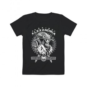 Детская футболка хлопок с принтом Asking Alexandria в Екатеринбурге, 100% хлопок | круглый вырез горловины, полуприлегающий силуэт, длина до линии бедер | asking alexandria | аскинг александриа | группы | метал | музыка | рок | хэви метал | электроникор