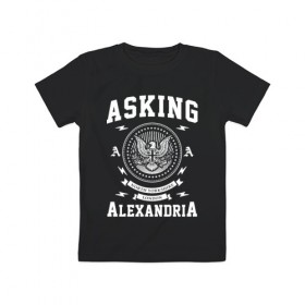 Детская футболка хлопок с принтом Asking Alexandria в Екатеринбурге, 100% хлопок | круглый вырез горловины, полуприлегающий силуэт, длина до линии бедер | asking alexandria | аскинг александриа | группы | метал | музыка | рок | хэви метал | электроникор