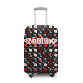 Чехол для чемодана 3D с принтом Roblox в Екатеринбурге, 86% полиэфир, 14% спандекс | двустороннее нанесение принта, прорези для ручек и колес | game | gamer | logo | roblox | игры | логотип | роблокс