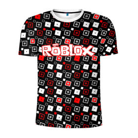 Мужская футболка 3D спортивная с принтом Roblox в Екатеринбурге, 100% полиэстер с улучшенными характеристиками | приталенный силуэт, круглая горловина, широкие плечи, сужается к линии бедра | game | gamer | logo | roblox | игры | логотип | роблокс
