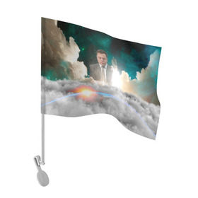 Флаг для автомобиля с принтом Elon Musk Thinker (Илон Маск) в Екатеринбурге, 100% полиэстер | Размер: 30*21 см | Тематика изображения на принте: elon musk | space | space x | tesla | дым | илон маск | инопланетяне | космос | личность | мыслитель | облака | планета | ракета | спейс | тесла | философ | шаттл