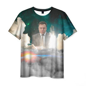 Мужская футболка 3D с принтом Elon Musk Thinker (Илон Маск) в Екатеринбурге, 100% полиэфир | прямой крой, круглый вырез горловины, длина до линии бедер | elon musk | space | space x | tesla | дым | илон маск | инопланетяне | космос | личность | мыслитель | облака | планета | ракета | спейс | тесла | философ | шаттл