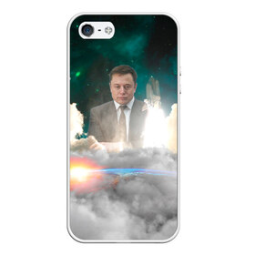 Чехол для iPhone 5/5S матовый с принтом Elon Musk Thinker (Илон Маск) в Екатеринбурге, Силикон | Область печати: задняя сторона чехла, без боковых панелей | elon musk | space | space x | tesla | дым | илон маск | инопланетяне | космос | личность | мыслитель | облака | планета | ракета | спейс | тесла | философ | шаттл
