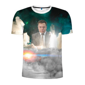 Мужская футболка 3D спортивная с принтом Elon Musk Thinker (Илон Маск) в Екатеринбурге, 100% полиэстер с улучшенными характеристиками | приталенный силуэт, круглая горловина, широкие плечи, сужается к линии бедра | Тематика изображения на принте: elon musk | space | space x | tesla | дым | илон маск | инопланетяне | космос | личность | мыслитель | облака | планета | ракета | спейс | тесла | философ | шаттл