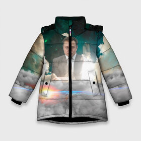 Зимняя куртка для девочек 3D с принтом Elon Musk Thinker (Илон Маск) в Екатеринбурге, ткань верха — 100% полиэстер; подклад — 100% полиэстер, утеплитель — 100% полиэстер. | длина ниже бедра, удлиненная спинка, воротник стойка и отстегивающийся капюшон. Есть боковые карманы с листочкой на кнопках, утяжки по низу изделия и внутренний карман на молнии. 

Предусмотрены светоотражающий принт на спинке, радужный светоотражающий элемент на пуллере молнии и на резинке для утяжки. | Тематика изображения на принте: elon musk | space | space x | tesla | дым | илон маск | инопланетяне | космос | личность | мыслитель | облака | планета | ракета | спейс | тесла | философ | шаттл
