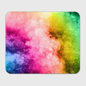 Коврик для мышки прямоугольный с принтом Радужный дым в Екатеринбурге, натуральный каучук | размер 230 х 185 мм; запечатка лицевой стороны | Тематика изображения на принте: holi | праздник красок | радуга | радужный дым | холи | цвета радуги | яркий