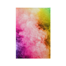 Обложка для паспорта матовая кожа с принтом Радужный дым в Екатеринбурге, натуральная матовая кожа | размер 19,3 х 13,7 см; прозрачные пластиковые крепления | holi | праздник красок | радуга | радужный дым | холи | цвета радуги | яркий