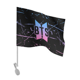 Флаг для автомобиля с принтом BTS LOVE YOURSELF в Екатеринбурге, 100% полиэстер | Размер: 30*21 см | bangtan boys | bt21 | bts | bts army | bts stickers | j hope | jimin | jin | jungkook | k pop | rap monster | rapmon | suga | v | бтс | корея | стикеры bts