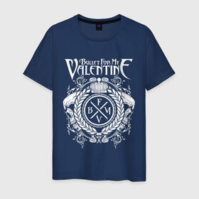 Мужская футболка хлопок с принтом Bullet For My Valentine в Екатеринбурге, 100% хлопок | прямой крой, круглый вырез горловины, длина до линии бедер, слегка спущенное плечо. | bfmv | bullet for my valentine | metal | rock | группы | метал | музыка | рок | трэш