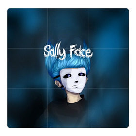 Магнитный плакат 3Х3 с принтом SALLY FACE в Екатеринбурге, Полимерный материал с магнитным слоем | 9 деталей размером 9*9 см | blue | face | fisher | game | games | gizmo | hair | larry | mask | sally | волосы | гизмо | голубые | игра | игры | ларри | маска | протез | сали | салли | синие | синий | триллер | ужасы | фейс | фишер | фэйс | хоррор