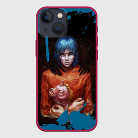 Чехол для iPhone 13 mini с принтом Sally Face в Екатеринбурге,  |  | blue | face | fisher | game | games | gizmo | hair | larry | mask | sally | волосы | гизмо | голубые | игра | игры | ларри | маска | протез | сали | салли | синие | синий | триллер | ужасы | фейс | фишер | фэйс | хоррор