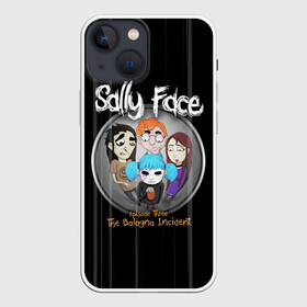 Чехол для iPhone 13 mini с принтом Sally Face Episode Three в Екатеринбурге,  |  | blue | face | fisher | game | games | gizmo | hair | larry | mask | sally | волосы | гизмо | голубые | игра | игры | ларри | маска | протез | сали | салли | синие | синий | триллер | ужасы | фейс | фишер | фэйс | хоррор