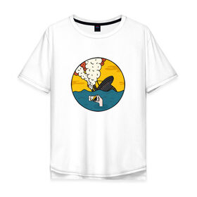 Мужская футболка хлопок Oversize с принтом Social Catastrophe в Екатеринбурге, 100% хлопок | свободный крой, круглый ворот, “спинка” длиннее передней части | айфон | инстаграм | катастрофа | общение | социальная сеть | социум | съемка | титаник | фото