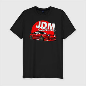 Мужская футболка премиум с принтом JDM Culture в Екатеринбурге, 92% хлопок, 8% лайкра | приталенный силуэт, круглый вырез ворота, длина до линии бедра, короткий рукав | Тематика изображения на принте: japan | jdm | nissan | авто | машины | ниссан | япония