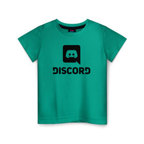 Детская футболка хлопок с принтом DISCORD в Екатеринбурге, 100% хлопок | круглый вырез горловины, полуприлегающий силуэт, длина до линии бедер | Тематика изображения на принте: дискорд | игры | скайп