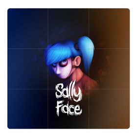 Магнитный плакат 3Х3 с принтом SALLY FACE в Екатеринбурге, Полимерный материал с магнитным слоем | 9 деталей размером 9*9 см | blue | face | fisher | game | games | gizmo | hair | larry | mask | sally | волосы | гизмо | голубые | игра | игры | ларри | маска | протез | сали | салли | синие | синий | триллер | ужасы | фейс | фишер | фэйс | хоррор