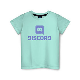 Детская футболка хлопок с принтом Discord в Екатеринбурге, 100% хлопок | круглый вырез горловины, полуприлегающий силуэт, длина до линии бедер | Тематика изображения на принте: дискорд | игры | связь | скайп