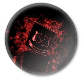 Значок с принтом Marshmello в Екатеринбурге,  металл | круглая форма, металлическая застежка в виде булавки | marshmello | диджей | клуб | клубная музыка | маршмеллоу | маршмэлло | маршмэллоу | музыка | электронная