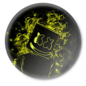 Значок с принтом Marshmello в Екатеринбурге,  металл | круглая форма, металлическая застежка в виде булавки | marshmello | диджей | клуб | клубная музыка | маршмеллоу | маршмэлло | маршмэллоу | музыка | электронная
