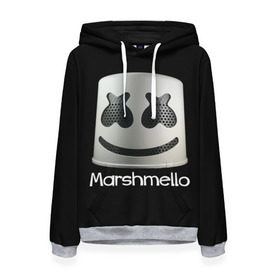 Женская толстовка 3D с принтом Marshmello в Екатеринбурге, 100% полиэстер  | двухслойный капюшон со шнурком для регулировки, мягкие манжеты на рукавах и по низу толстовки, спереди карман-кенгуру с мягким внутренним слоем. | marshmello | диджей | клуб | клубная музыка | маршмеллоу | маршмэлло | маршмэллоу | музыка | электронная