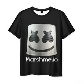 Мужская футболка 3D с принтом Marshmello в Екатеринбурге, 100% полиэфир | прямой крой, круглый вырез горловины, длина до линии бедер | Тематика изображения на принте: marshmello | диджей | клуб | клубная музыка | маршмеллоу | маршмэлло | маршмэллоу | музыка | электронная