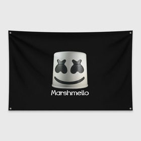 Флаг-баннер с принтом Marshmello в Екатеринбурге, 100% полиэстер | размер 67 х 109 см, плотность ткани — 95 г/м2; по краям флага есть четыре люверса для крепления | marshmello | диджей | клуб | клубная музыка | маршмеллоу | маршмэлло | маршмэллоу | музыка | электронная