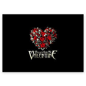 Поздравительная открытка с принтом Bullet For My Valentine в Екатеринбурге, 100% бумага | плотность бумаги 280 г/м2, матовая, на обратной стороне линовка и место для марки
 | Тематика изображения на принте: bfmv | bullet for my valentine | metal | rock | группы | метал | музыка | рок | трэш