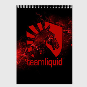 Скетчбук с принтом Team Liquid в Екатеринбурге, 100% бумага
 | 48 листов, плотность листов — 100 г/м2, плотность картонной обложки — 250 г/м2. Листы скреплены сверху удобной пружинной спиралью | dota | liquid | team | the international | дота | игры | кибер | ликвид | спорт | тим