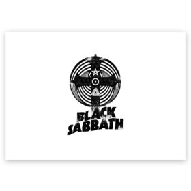 Поздравительная открытка с принтом Black Sabbath в Екатеринбурге, 100% бумага | плотность бумаги 280 г/м2, матовая, на обратной стороне линовка и место для марки
 | black sabbath | hard rock | heavy metal | блэк сабат | группы | метал | музыка | оззи осборн | рок | хард рок | хэви метал