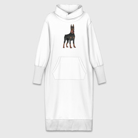 Платье удлиненное хлопок с принтом Доберман в Екатеринбурге,  |  | doberman | dobermann | dog | доберман | собака | собаки