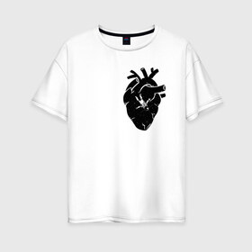 Женская футболка хлопок Oversize с принтом Heart Space в Екатеринбурге, 100% хлопок | свободный крой, круглый ворот, спущенный рукав, длина до линии бедер
 | анатомия | астронавт | вселенная | звезды | космонавт | космос | сердце