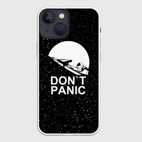 Чехол для iPhone 13 mini с принтом DON T PANIC в Екатеринбурге,  |  | don t panic | elon mask | galaxy | nasa | space x | stars | галактика | звезды | знаменитости | илон маск | космос | не паникуйте