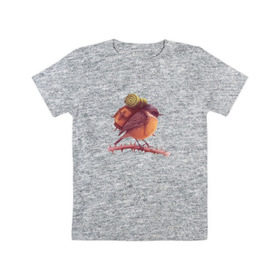 Детская футболка хлопок с принтом Воробей Турист в Екатеринбурге, 100% хлопок | круглый вырез горловины, полуприлегающий силуэт, длина до линии бедер | палатка | птенец | птица | птичка | путешествие | рюкзак | туризм