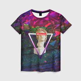 Женская футболка 3D с принтом Memesis в Екатеринбурге, 100% полиэфир ( синтетическое хлопкоподобное полотно) | прямой крой, круглый вырез горловины, длина до линии бедер | memesis | retrowave | vaporwave | webpunk | вебпанк | вэйпорвэйв | мемесис | ретровэйв