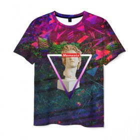 Мужская футболка 3D с принтом Memesis в Екатеринбурге, 100% полиэфир | прямой крой, круглый вырез горловины, длина до линии бедер | memesis | retrowave | vaporwave | webpunk | вебпанк | вэйпорвэйв | мемесис | ретровэйв