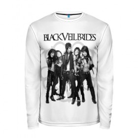 Мужской лонгслив 3D с принтом Black Veil Brides в Екатеринбурге, 100% полиэстер | длинные рукава, круглый вырез горловины, полуприлегающий силуэт | 